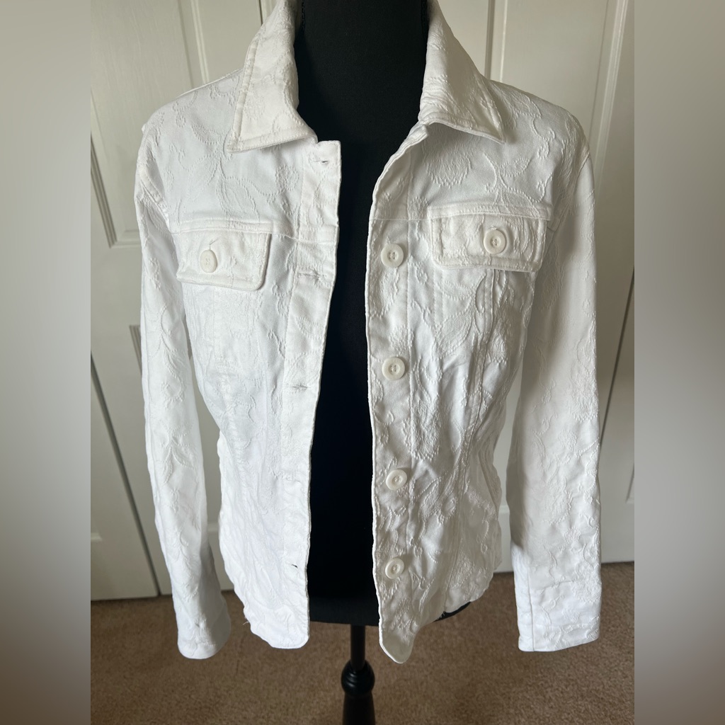 Embroidered Button-Front Jacket